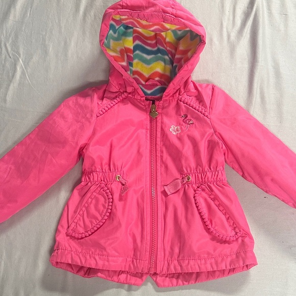 London Fog Pink Kids Raincoat with Hood - Picture 1 of 8